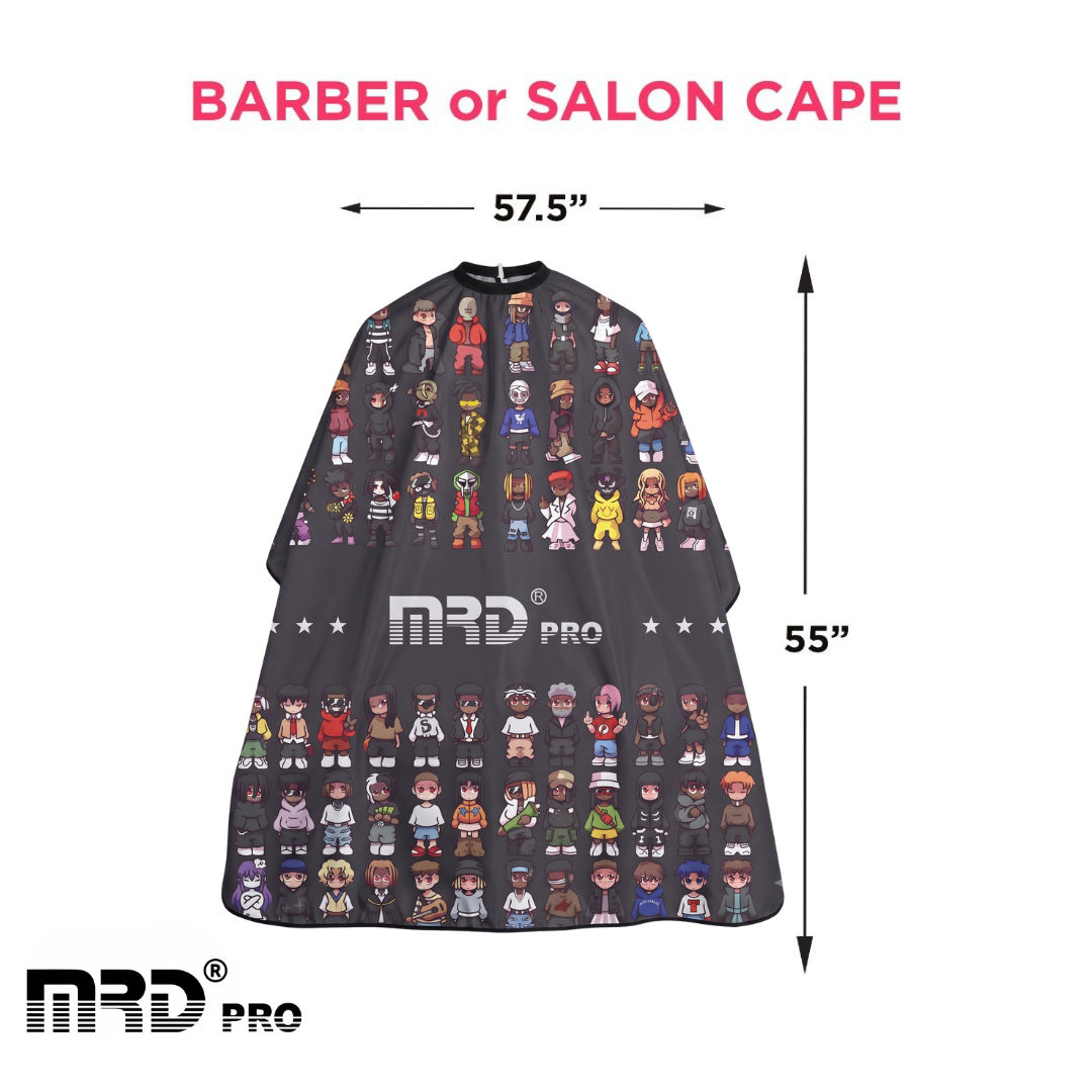 MRD PRO Professional Barber & Salon Cape-BLACK-Anti-Static, Water Resistant