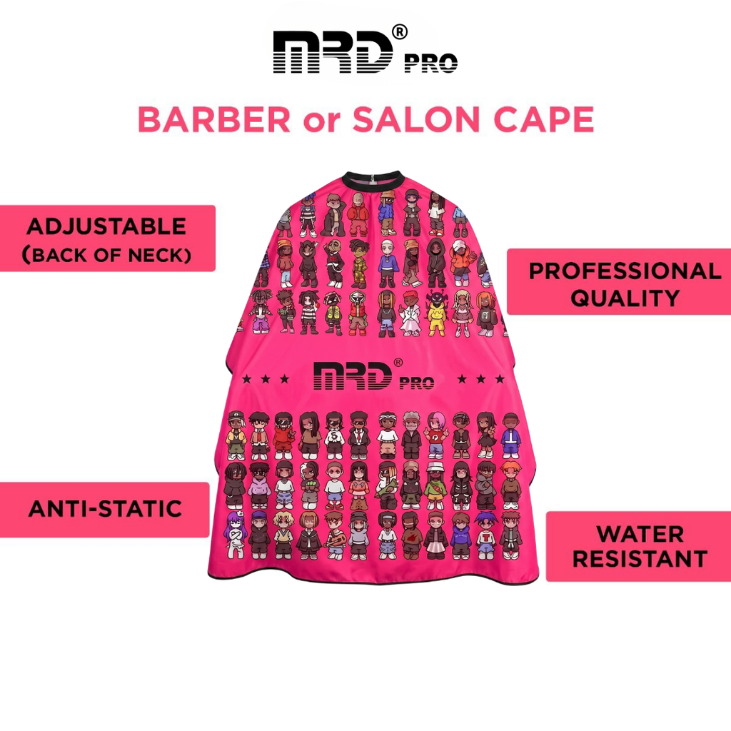 MRD PRO Professional Barber & Salon Cape-PINK-Anti-Static, Water Resistant