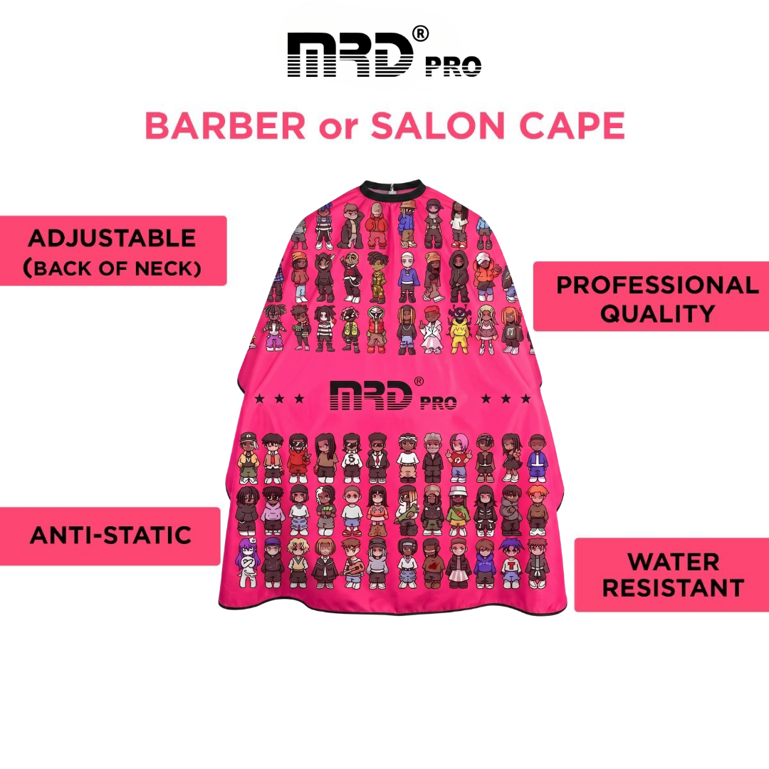 MRD PRO Professional Barber & Salon Cape-PINK-Anti-Static, Water Resistant
