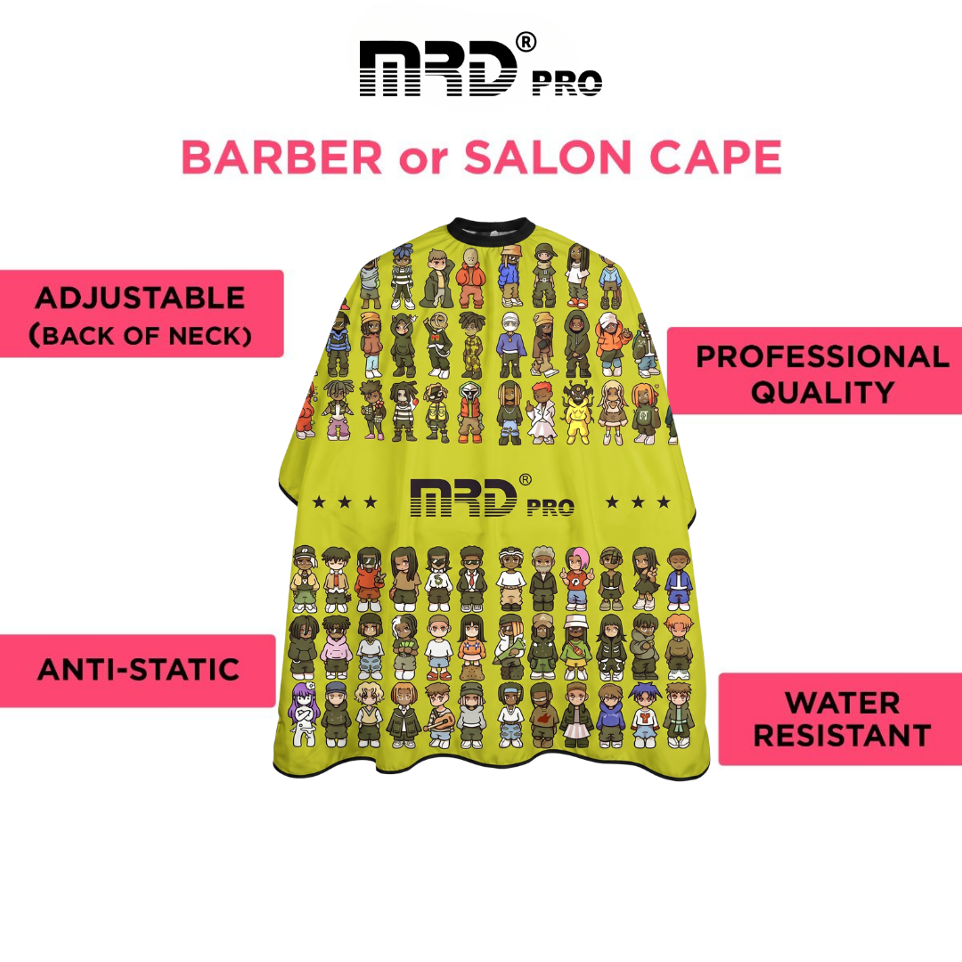 MRD PRO Professional Barber & Salon Cape-GREEN-Anti-Static, Water Resistant