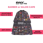 MRD PRO Professional Barber & Salon Cape-BLACK-Anti-Static, Water Resistant