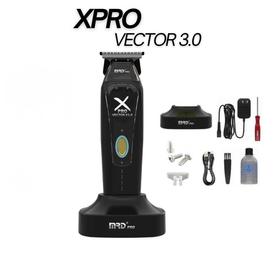 XPRO GMT-999C-BLACK-Vector X3.0 Hair Clipper – Powerful Motor 9,500–13,000 RPM