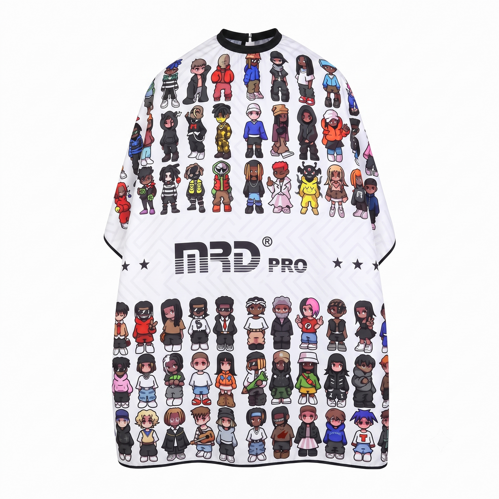MRD PRO Professional Barber & Salon Cape-WHITE-Anti-Static, Water Resistant