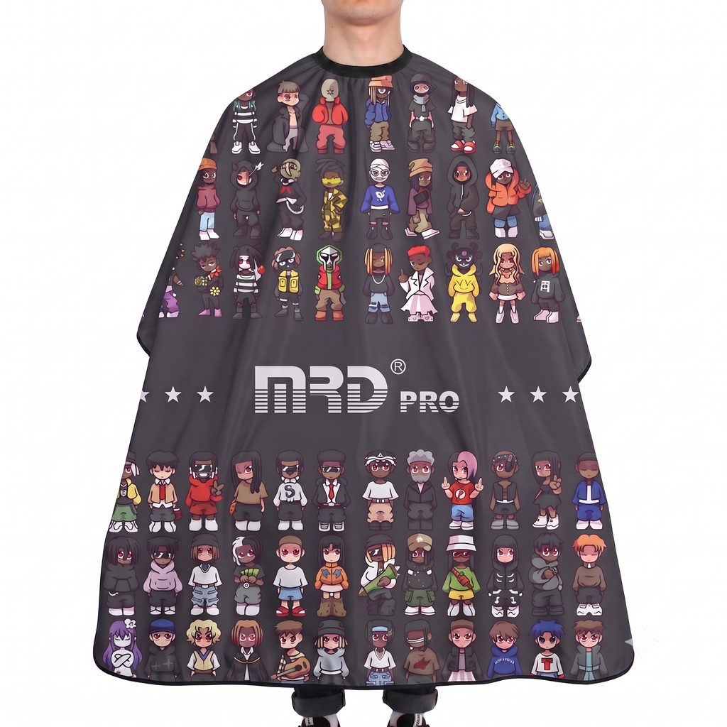 MRD PRO Professional Barber & Salon Cape-BLACK-Anti-Static, Water Resistant