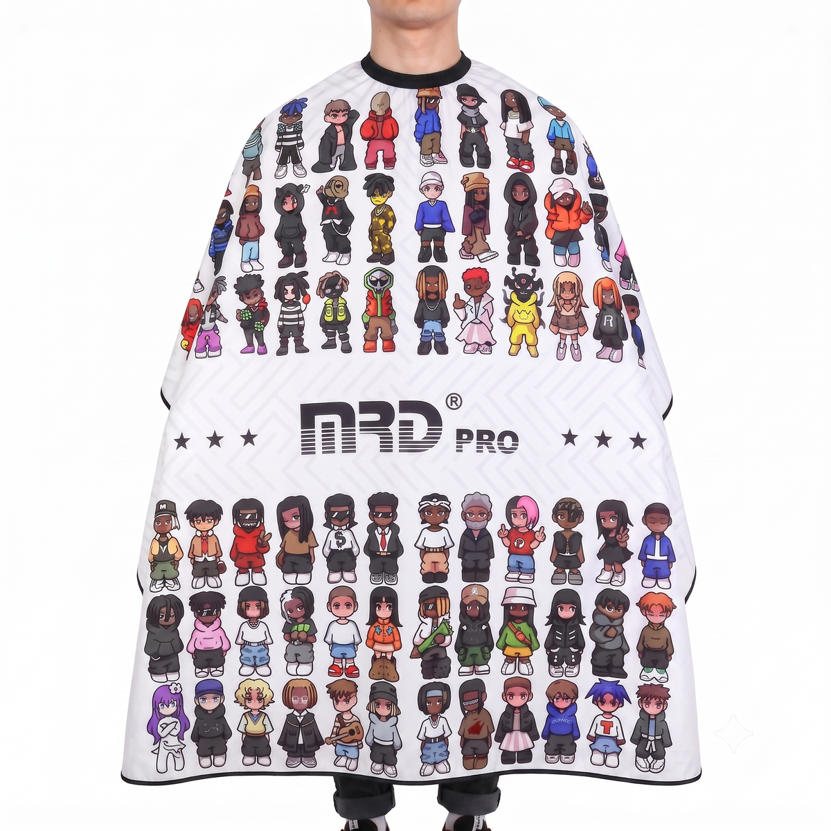 MRD PRO Professional Barber & Salon Cape-WHITE-Anti-Static, Water Resistant