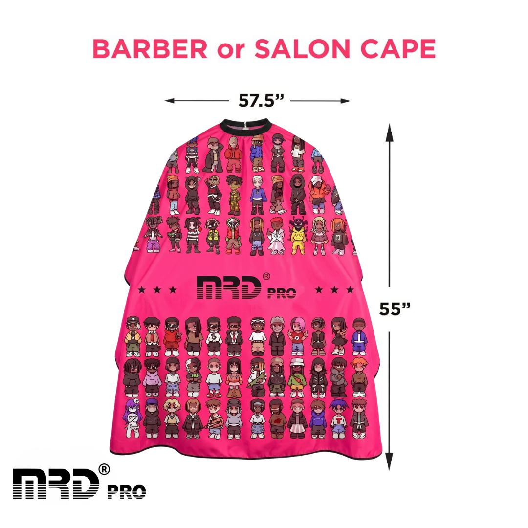 MRD PRO Professional Barber & Salon Cape-PINK-Anti-Static, Water Resistant