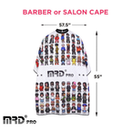 MRD PRO Professional Barber & Salon Cape-WHITE-Anti-Static, Water Resistant