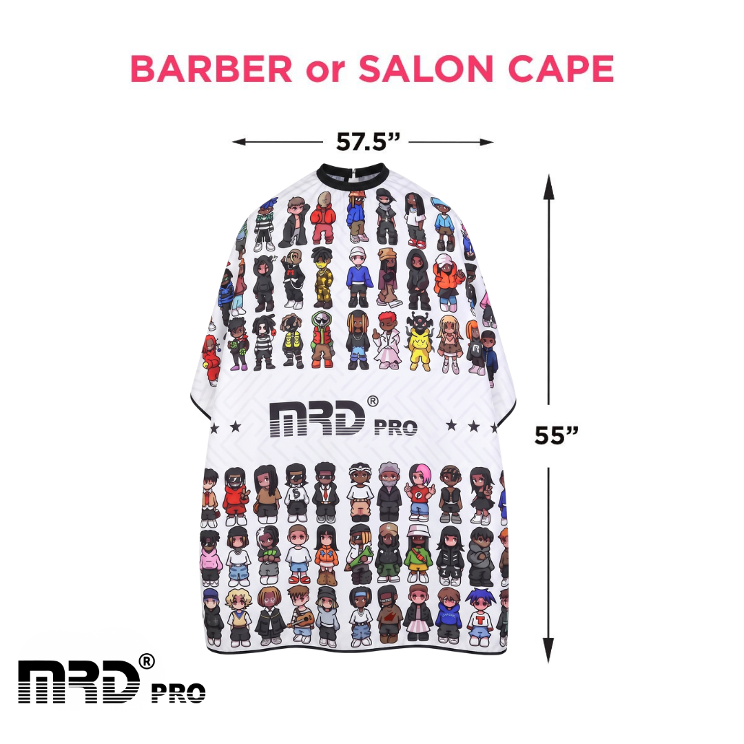 MRD PRO Professional Barber & Salon Cape-WHITE-Anti-Static, Water Resistant