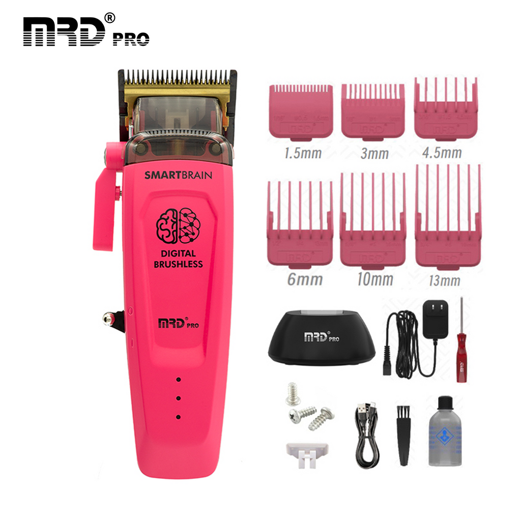 MRDPRO SMART BRAIN HC 90-4-PINK- Premium Brushless Motor Hair Clipper (7200 RPM) with DLC Blade & Zero Gap Adjustable Taper