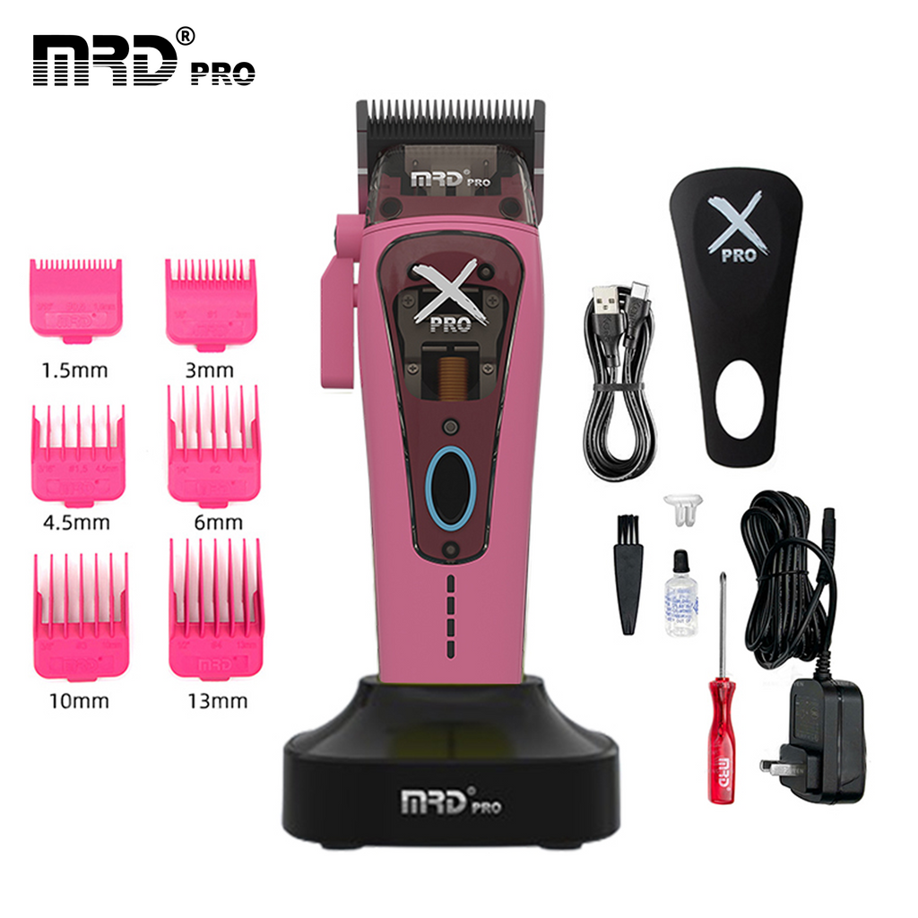 MRD HC-999 XPRO Vector Professional Hair Clipper-PINK| 11,500 SPM High-Torque Motor | Zero-Gap Titanium Blade