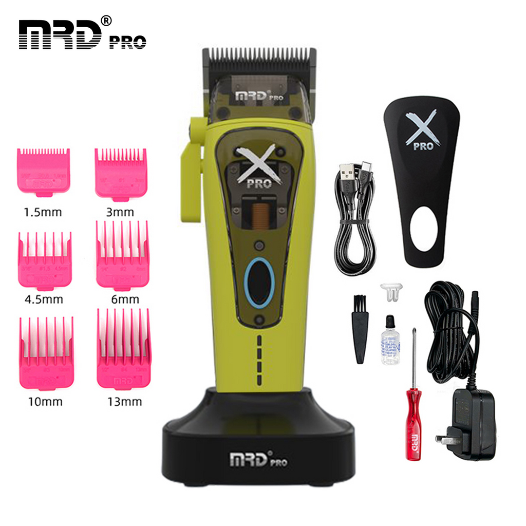 MRD HC-999 XPRO Vector Professional Hair Clipper-GREEN | 11,500 SPM High-Torque Motor | Zero-Gap Titanium Blade
