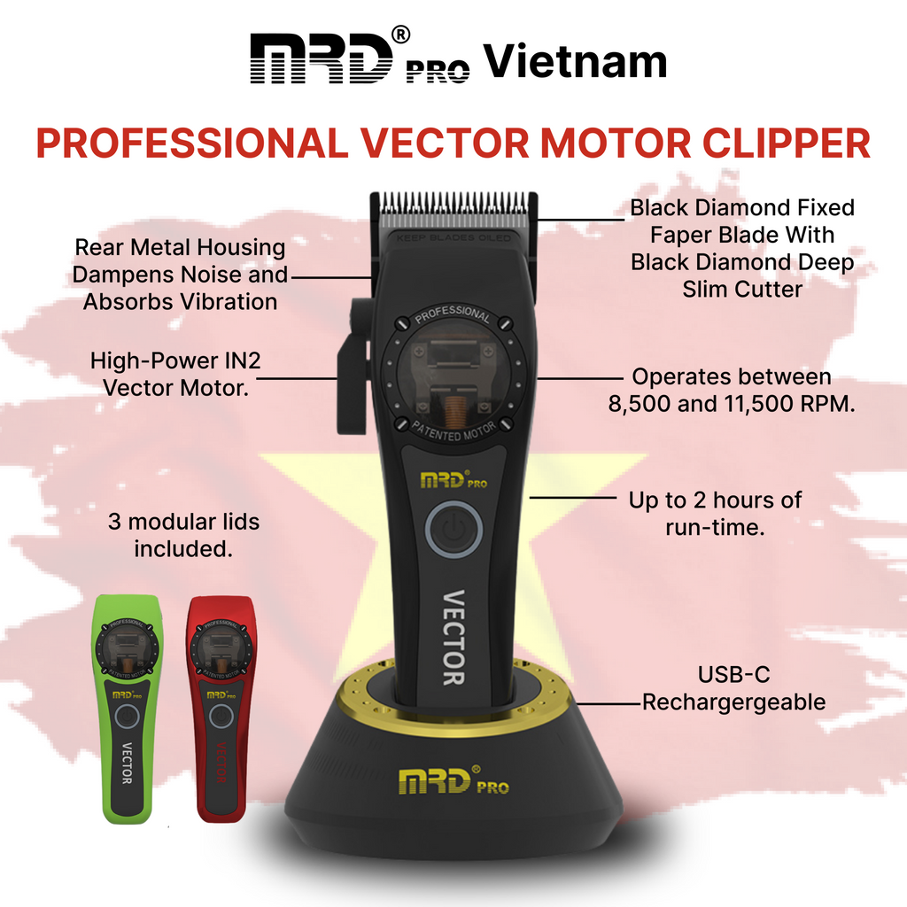 Premium Hair Clipper MRD PRO HC-999 – 10,000rpm Magnetic Motor, 2200mAh Battery, Japanese 440C Blades, Smooth & Cool Operation – Comes with Comb & Oil