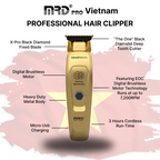 MRD Pro SmartBrain Professional Trimmer-GOLD | 7,500 RPM BLDC Motor | Zero-Gap Skeleton Design