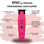 MRD Pro SmartBrain Professional Trimmer-PINK | 7,500 RPM BLDC Motor | Zero-Gap Skeleton Design