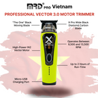 MRDPRO XPRO GMT-999C-GREEN-Vector X3.0 Hair Clipper – Powerful Motor 9,500–13,000 RPM