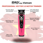 MRDPRO XPRO GMT-999C-PINK-Vector X3.0 Hair Clipper – Powerful Motor 9,500–13,000 RPM
