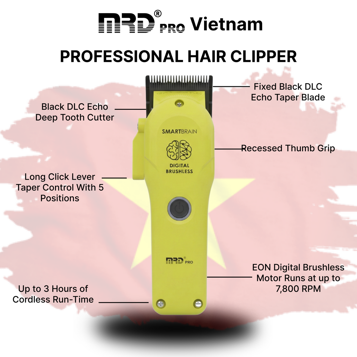 MRDPRO 3969ST Clipper-GREEN- Powerful Motor, Ultra-Close Edging, Sharp & Precise