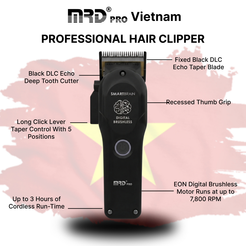 MRDPRO 3969ST Clipper-BLACK- Powerful Motor, Ultra-Close Edging, Sharp &amp; Precise