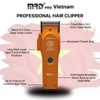 MRDPRO 3969ST Clipper-ORANGE- Powerful Motor, Ultra-Close Edging, Sharp & Precise