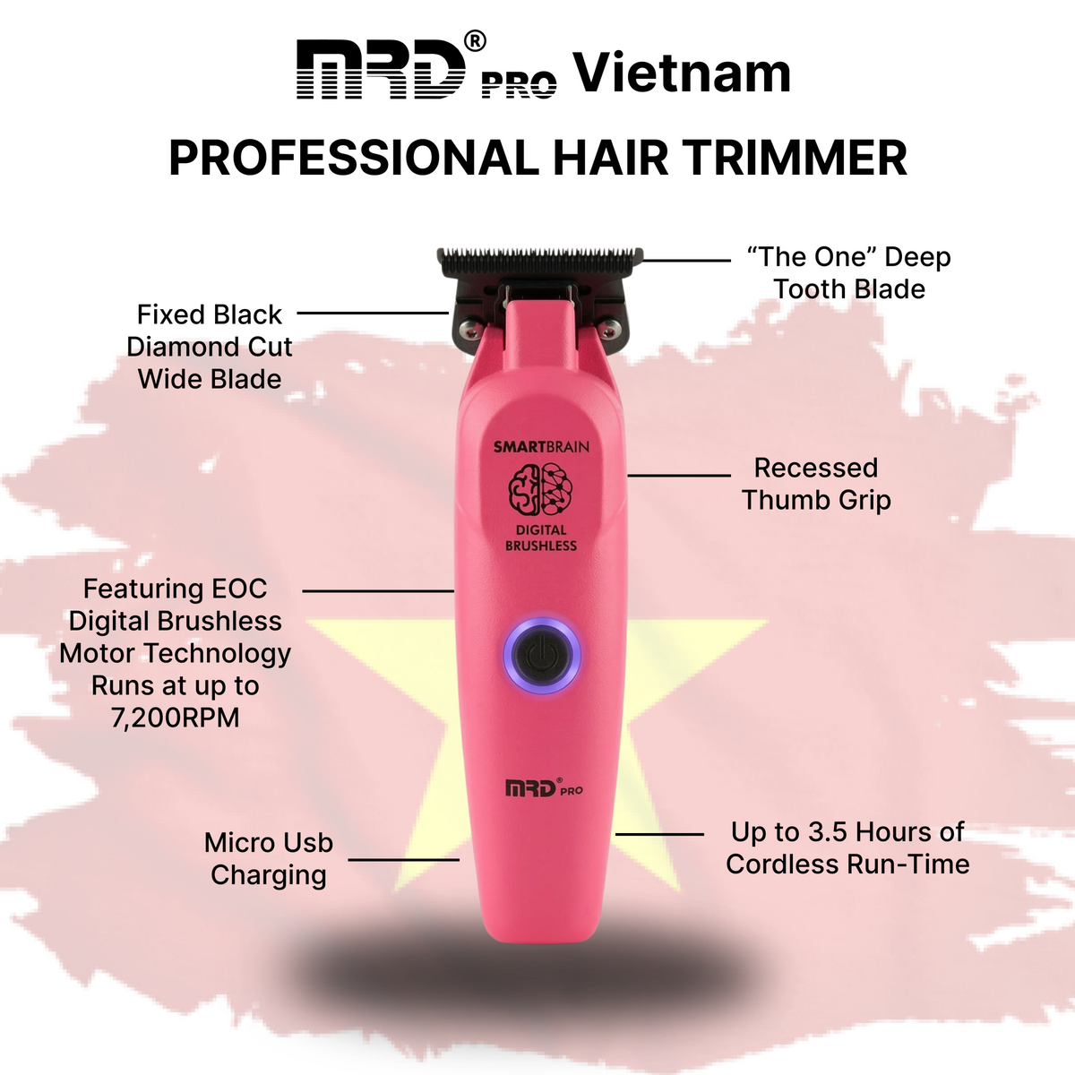 MRDPRO GMT 3969ST-PINK- Edge Trimmer – Ultra-Close Cutting, Sharp Lines