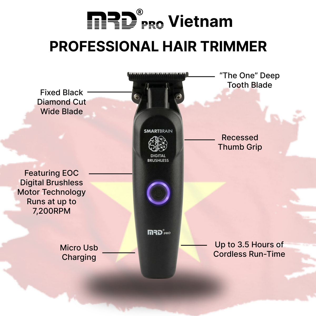 MRDPRO GMT 3969ST-BLACK- Edge Trimmer – Ultra-Close Cutting, Sharp Lines