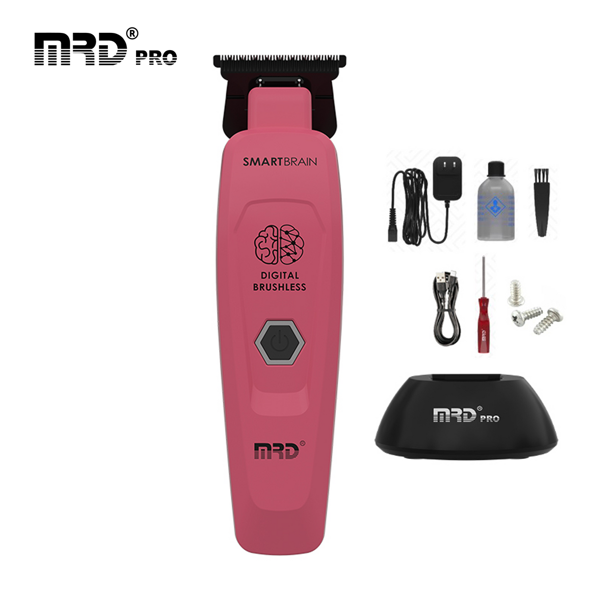 MRD Pro SmartBrain Professional Trimmer-PINK | 7,500 RPM BLDC Motor | Zero-Gap Skeleton Design
