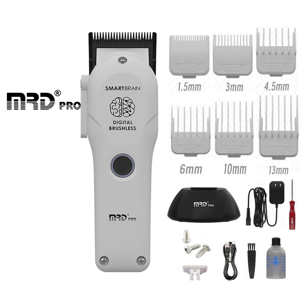 MRDPRO 3969ST Clipper-WHITE- Powerful Motor, Ultra-Close Edging, Sharp & Precise