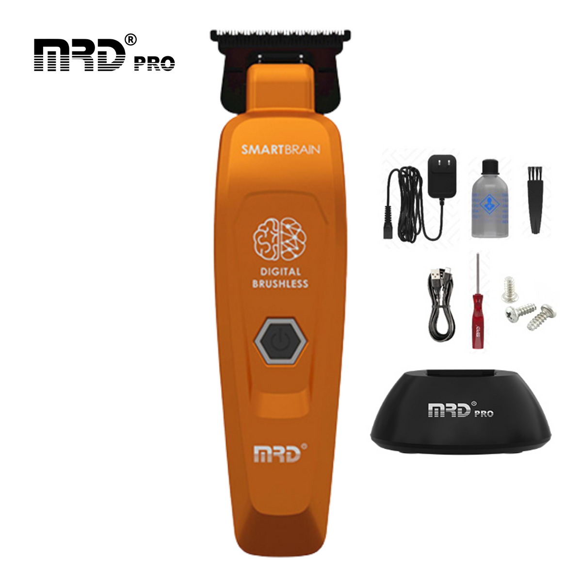 MRD Pro SmartBrain Professional Trimmer-ORANGE | 7,500 RPM BLDC Motor | Zero-Gap Skeleton Design