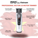 XPRO GMT-999C-WHITE-Vector X3.0 Hair Clipper – Powerful Motor 9,500–13,000 RPM
