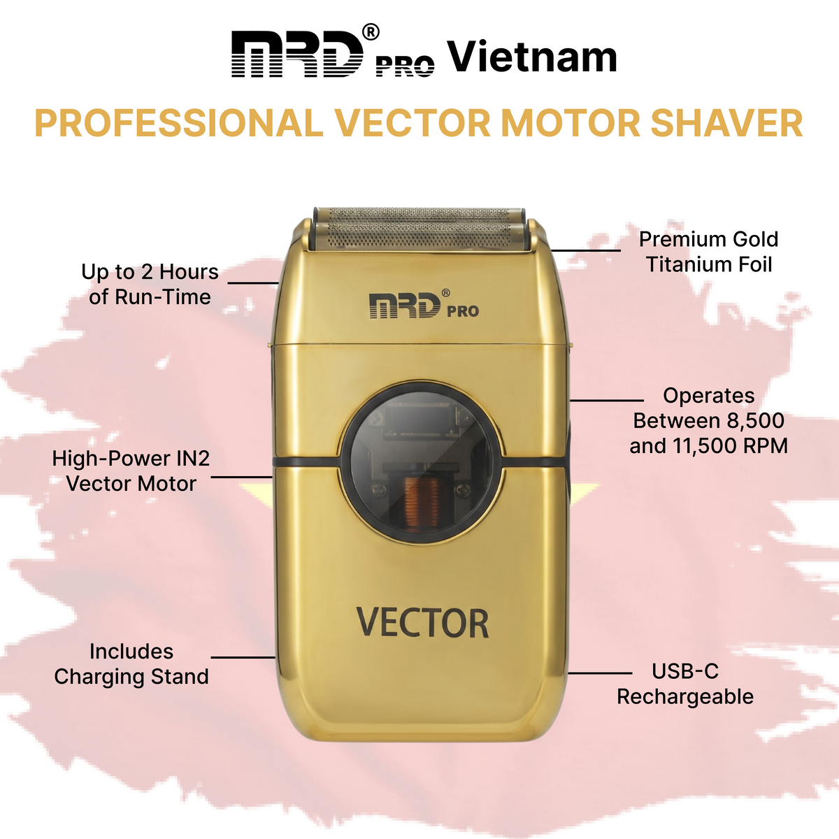 MRDPRO ZB-999 Shaver-GOLD-Smooth, Close Shave with a True Masculine Style