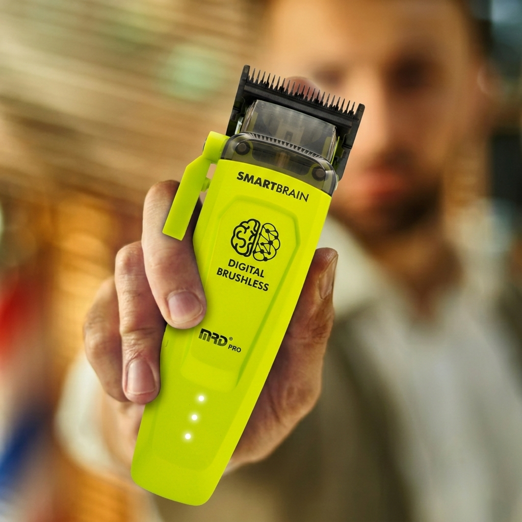 MRDPRO SMART BRAIN HC 90-4-GREEN-Premium Brushless Motor Hair Clipper (7200 RPM) with DLC Blade & Zero Gap Adjustable Taper