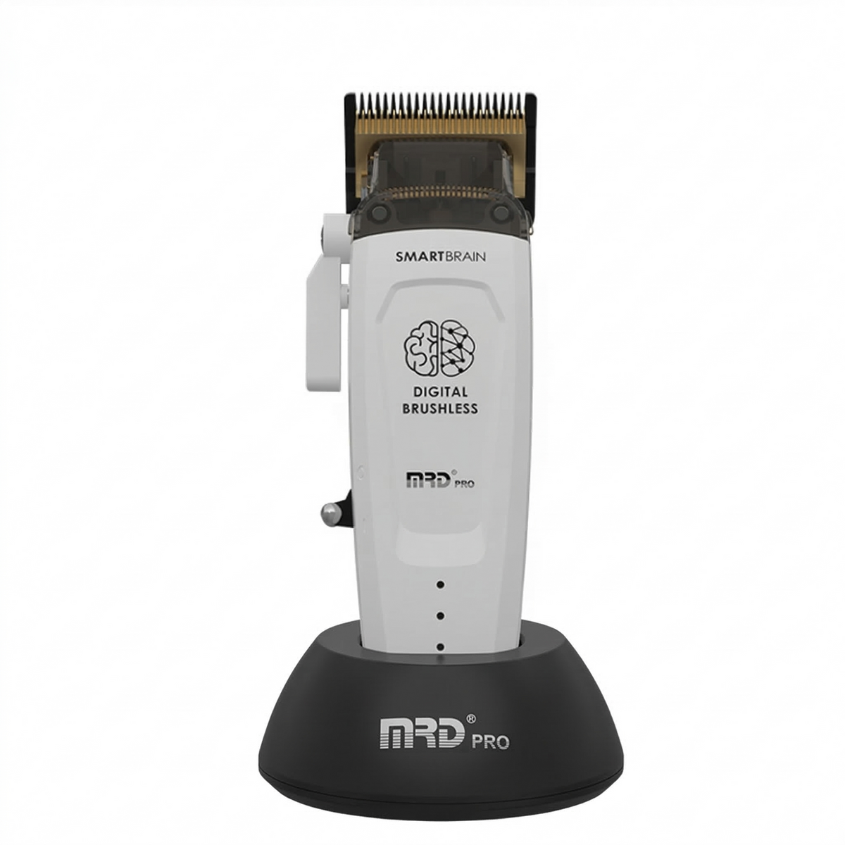 MRDPRO SMART BRAIN HC 90-4-WHITE-Premium Brushless Motor Hair Clipper (7200 RPM) with DLC Blade & Zero Gap Adjustable Taper