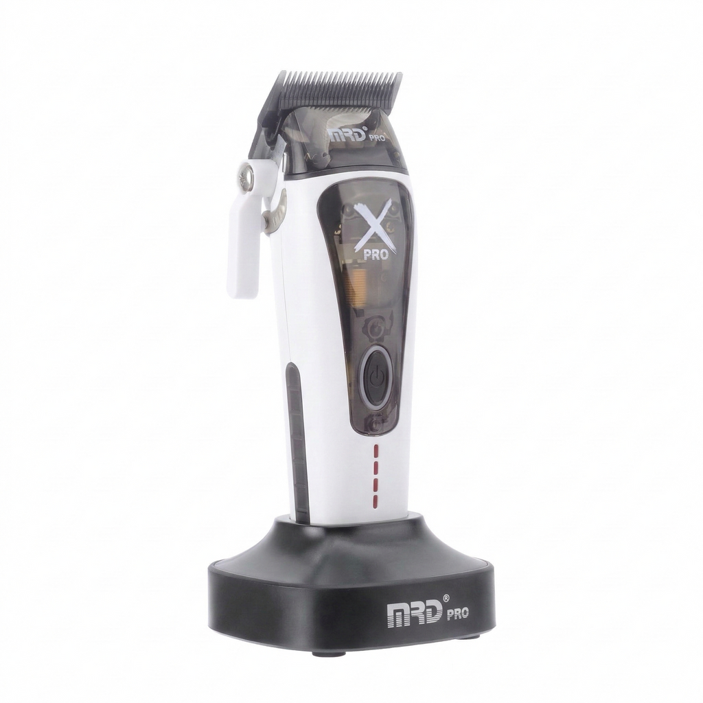MRD HC-999 XPRO Vector Professional Hair Clipper-WHITE| 11,500 SPM High-Torque Motor | Zero-Gap Titanium Blade