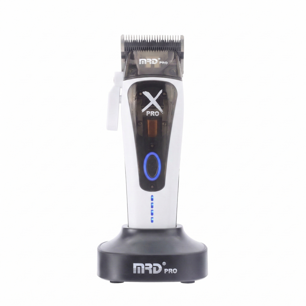 MRD HC-999 XPRO Vector Professional Hair Clipper-WHITE| 11,500 SPM High-Torque Motor | Zero-Gap Titanium Blade
