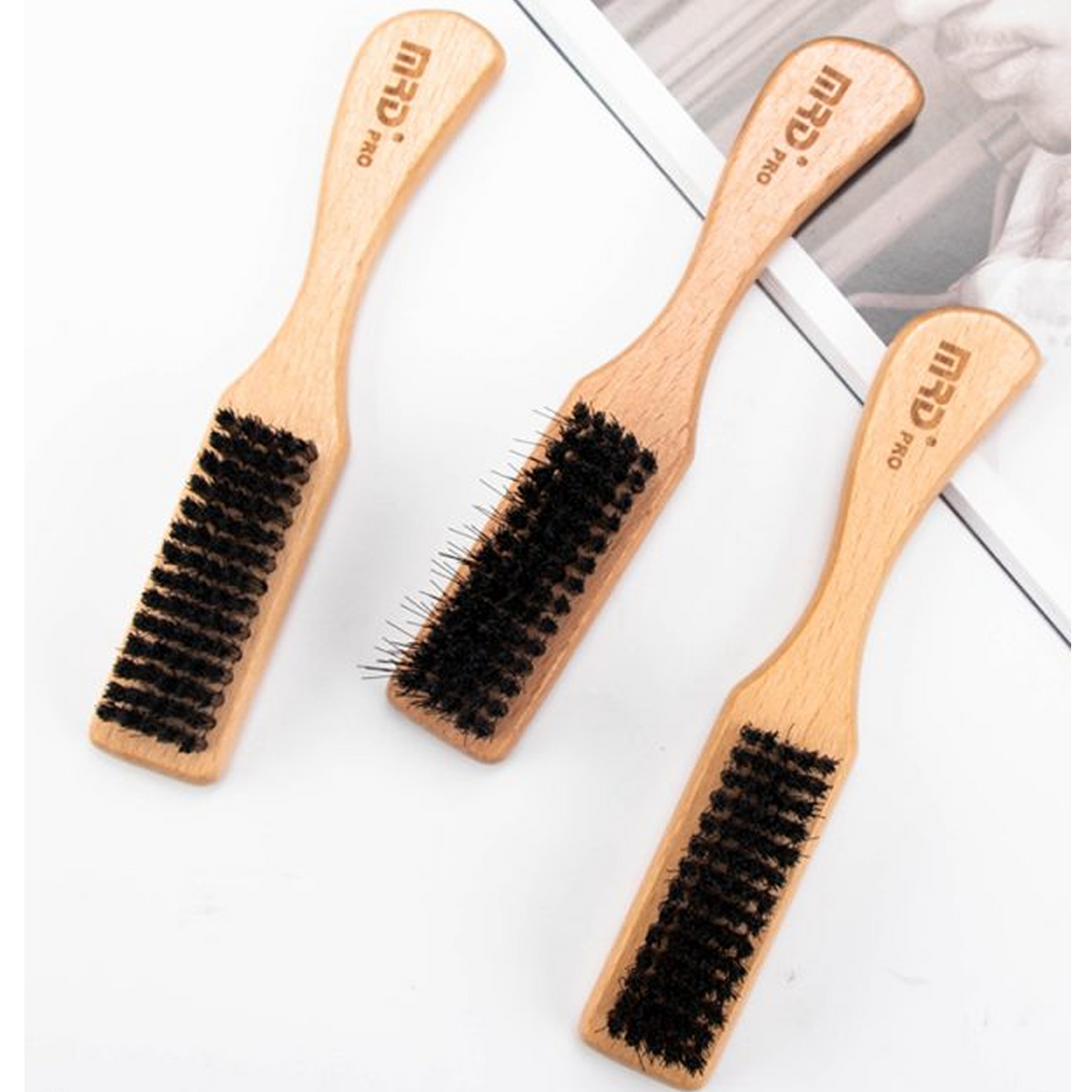MRDpro Barber Neck Duster – Premium Wooden Handle Hair Sweeping Brush with Soft Bristles for Professional Salon & Barber